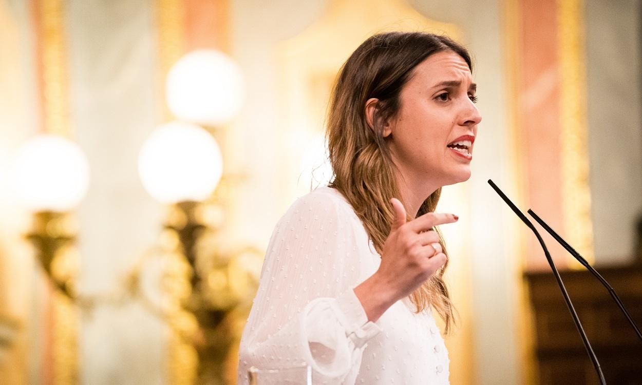 La ministra de Igualdad, Irene Montero, en el Congreso. EP