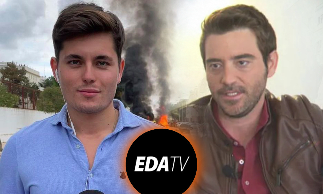 Vito Quiles y Javier Negre, periodista y director del digital EDAtv. Elaboración propia