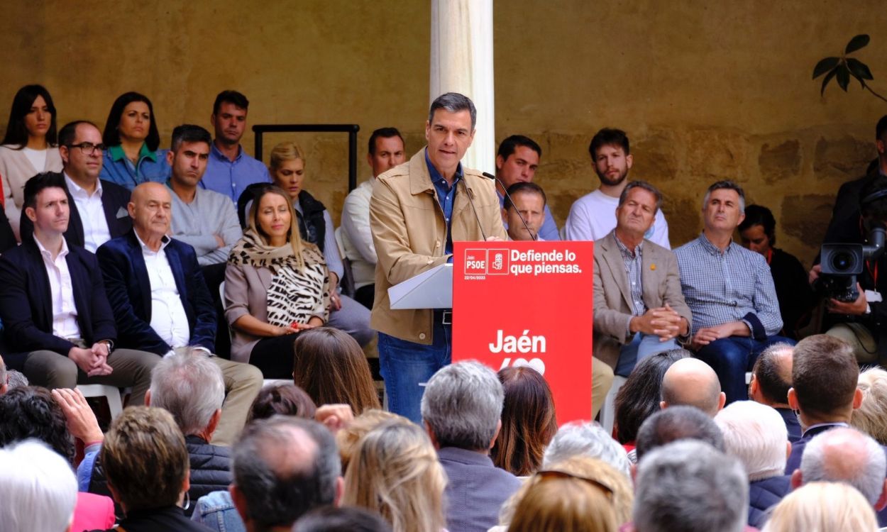Pedro Sánchez durante su intervención en las jornadas del PSOE sobre el mundo rural. EP