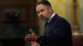 El líder de Vox, Santiago Abascal, en el Congreso. EP