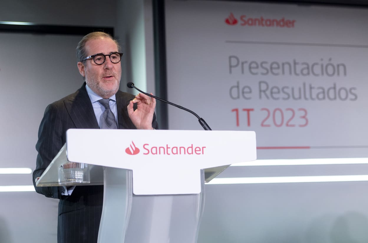 Héctor Grisi, consejero delegado de Banco Santander durante la presentación de resultados trimestrales. EP
