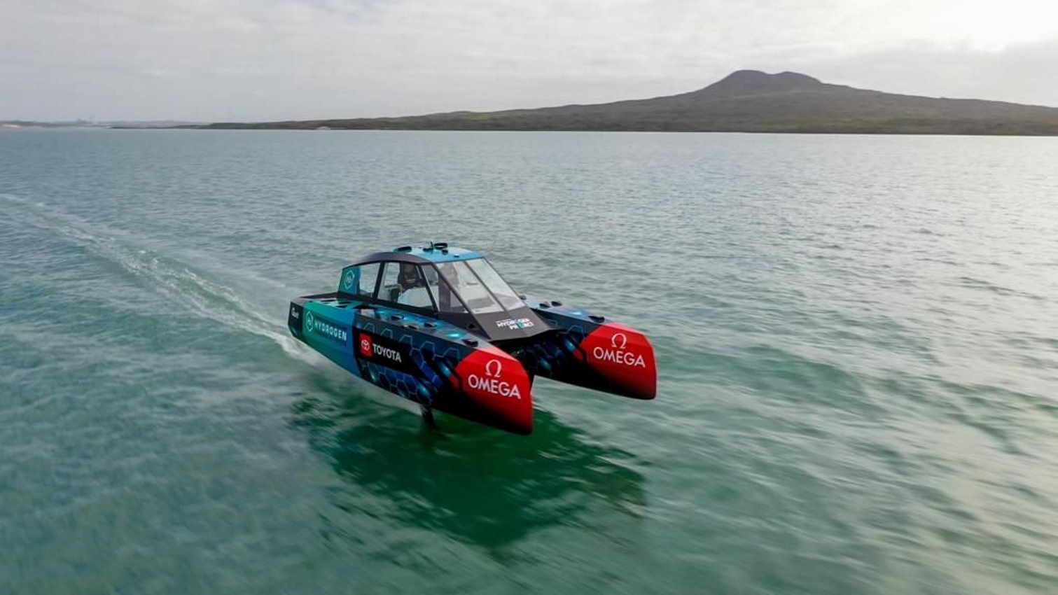 ChaseZero, el barco de persecución Cero Emisiones del Emirates Team New Zealand, propulsado por hidrógeno. Servimedia