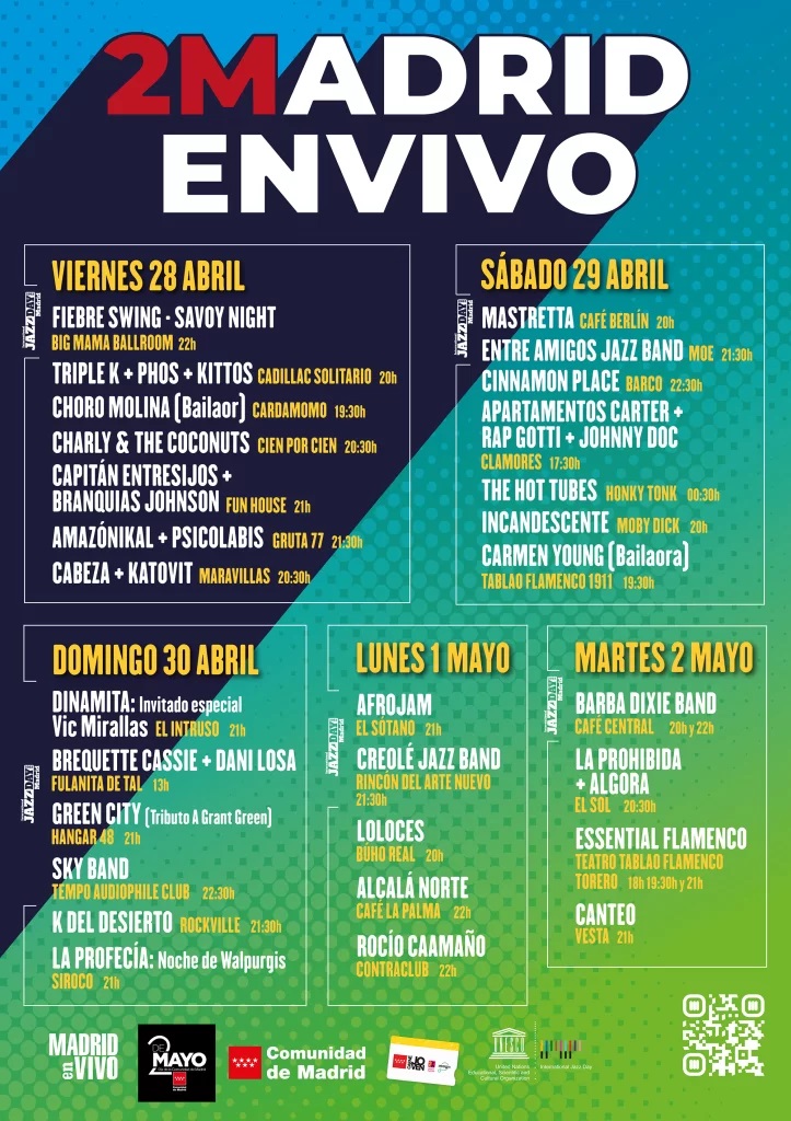 Cartel del festival 2Madrid En Vivo 2023. 