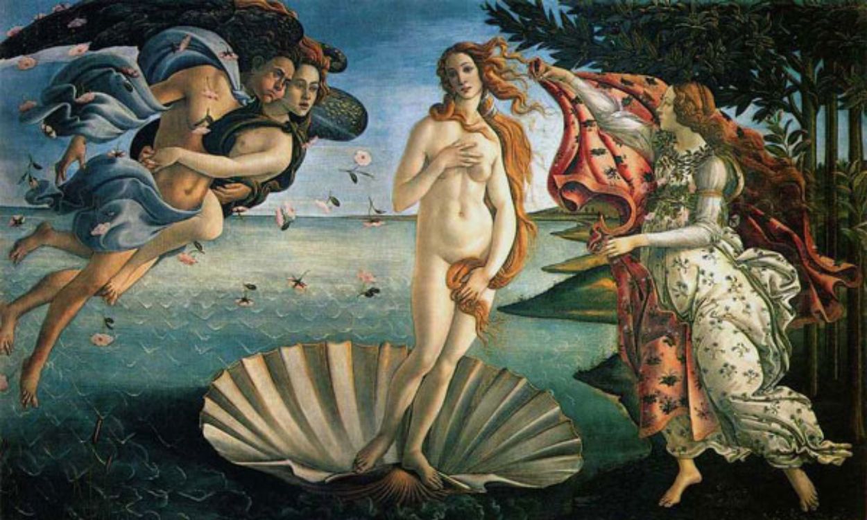 Cuadro 'El nacimiento de Venus' pintado entre 1482 y 1485 por Sandro Botticelli.