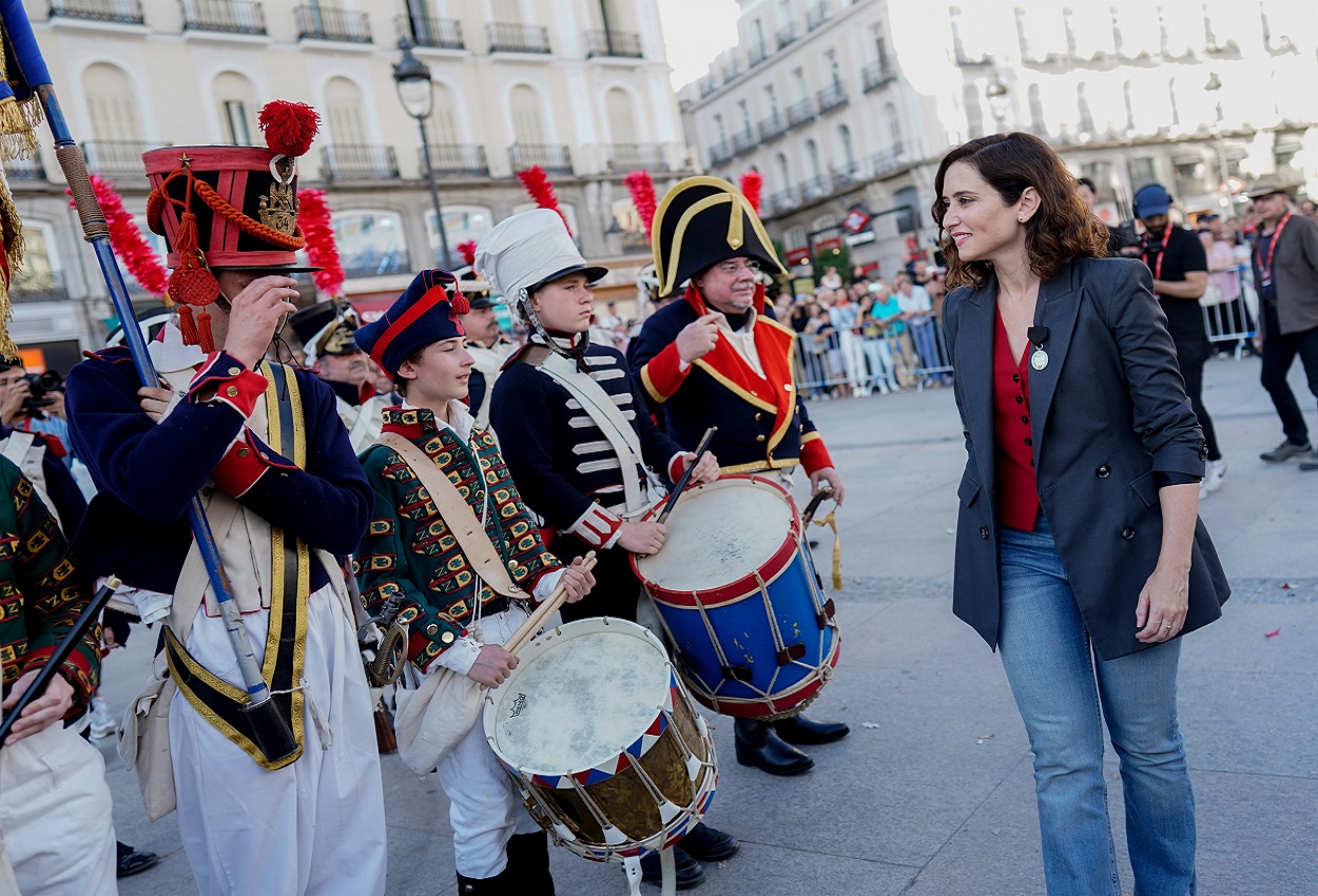 La presidenta de la Comunidad de Madrid, Isabel Díaz Ayuso, el pasado Dos de Mayo en la Puerta del Sol