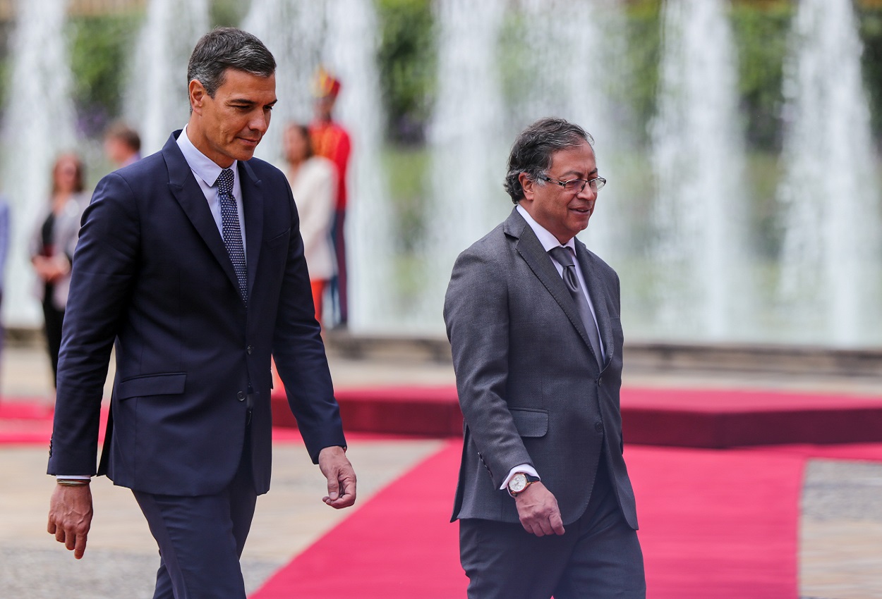 Los presidentes de España y Colombia, Pedro Sánchez y Gustavo Petro. EP