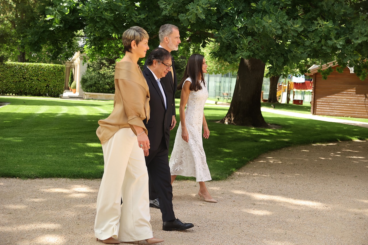 Los Reyes Felipe y Letizia almuerzan con el Presidente de Colombia, Gustavo Petro, y la Primera Dama, Verónica Alcocer, en el Palacio de La Zarzuela. EP