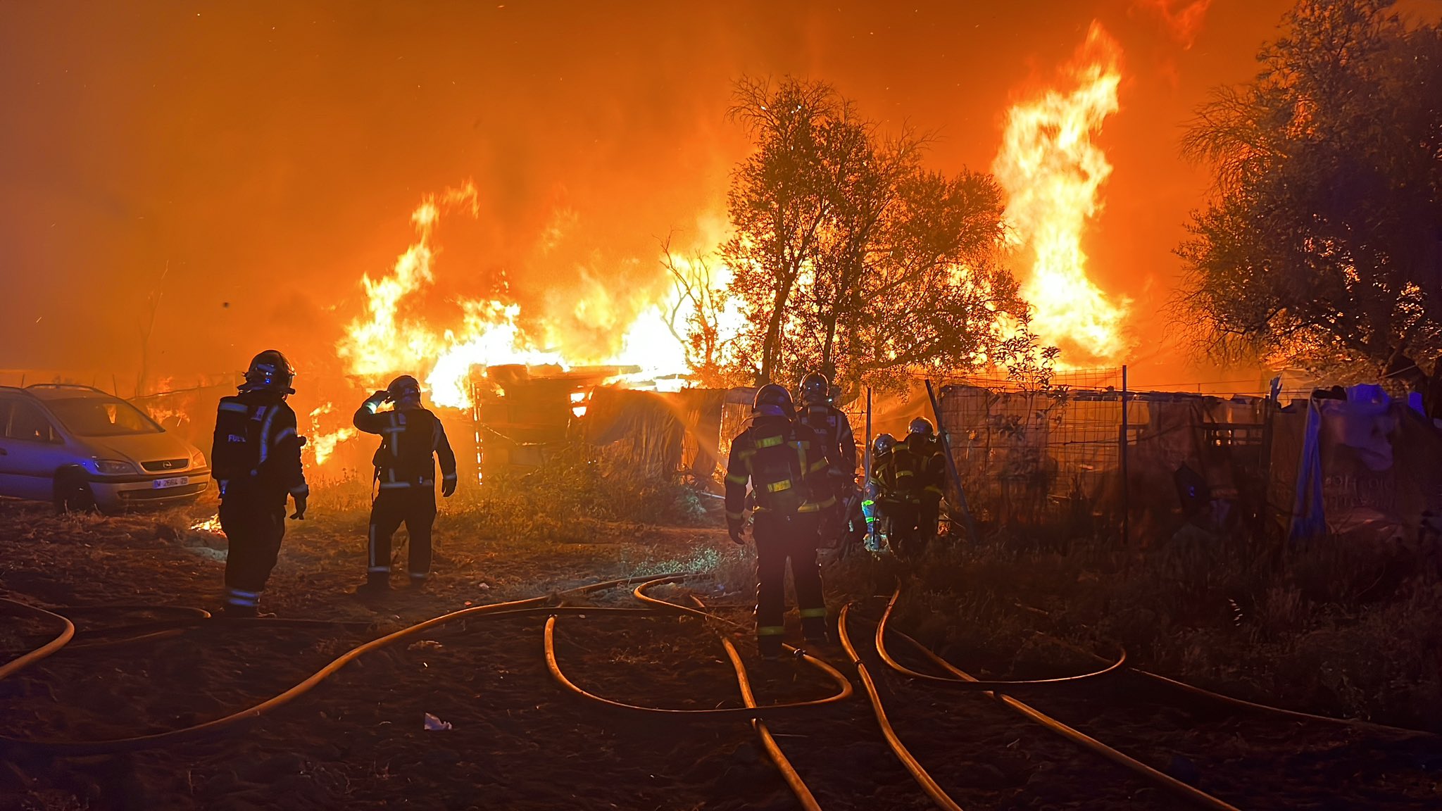 Captura del incendio en Fuenlabrada y Humanes. Emergencias 112