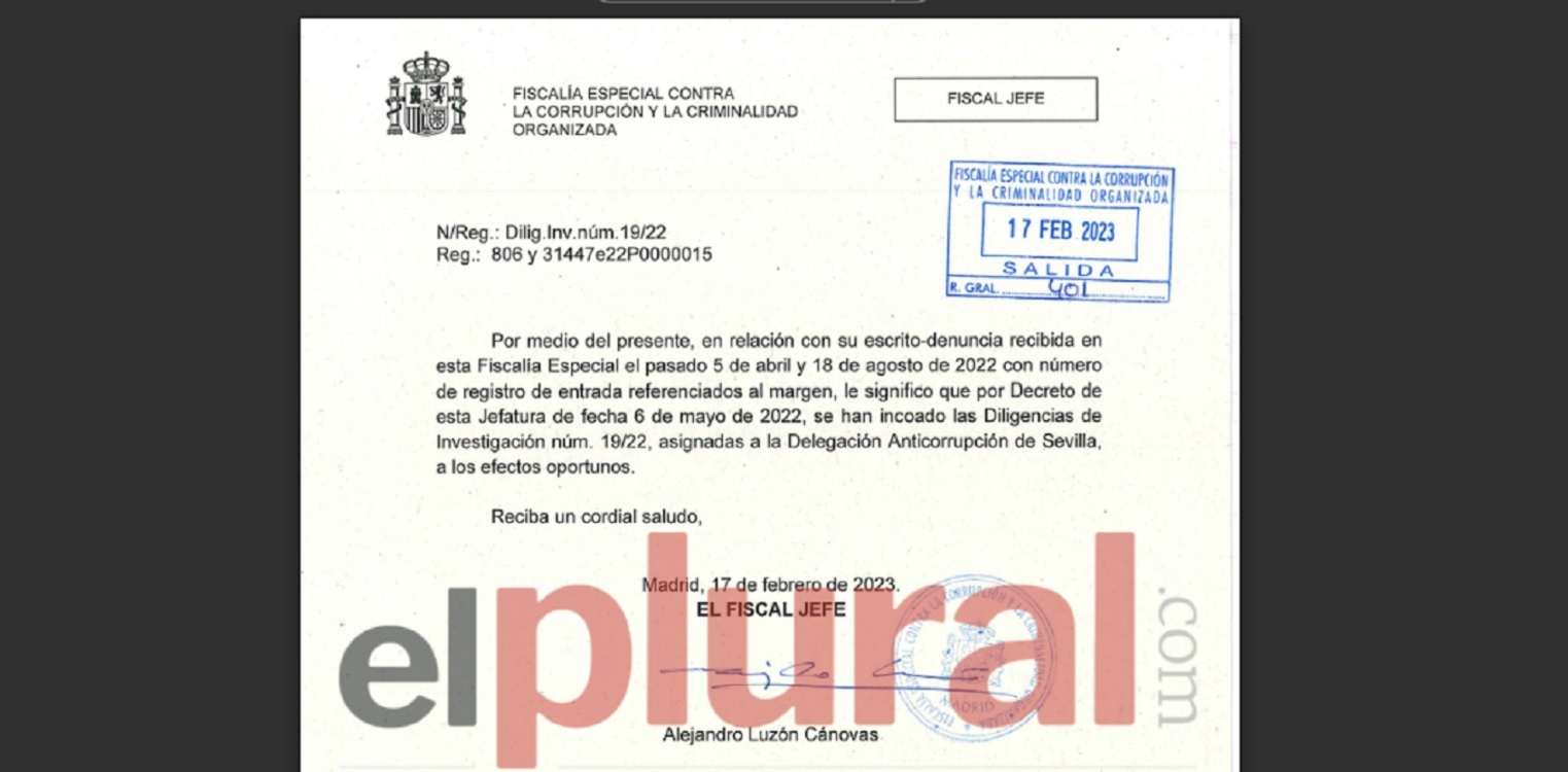 El PP miente: el documento que prueba que Anticorrupción investiga a Bendodo. ElPlural.