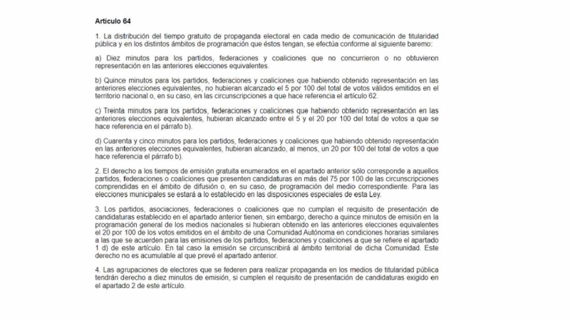 Artículo 64 de la ley electoral. JEC Artículo 64 de la ley electoral. JEC
