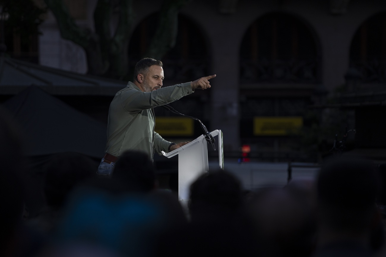 El líder de Vox, Santiago Abascal, participa en el acto de inicio de campaña de Vox en Valencia