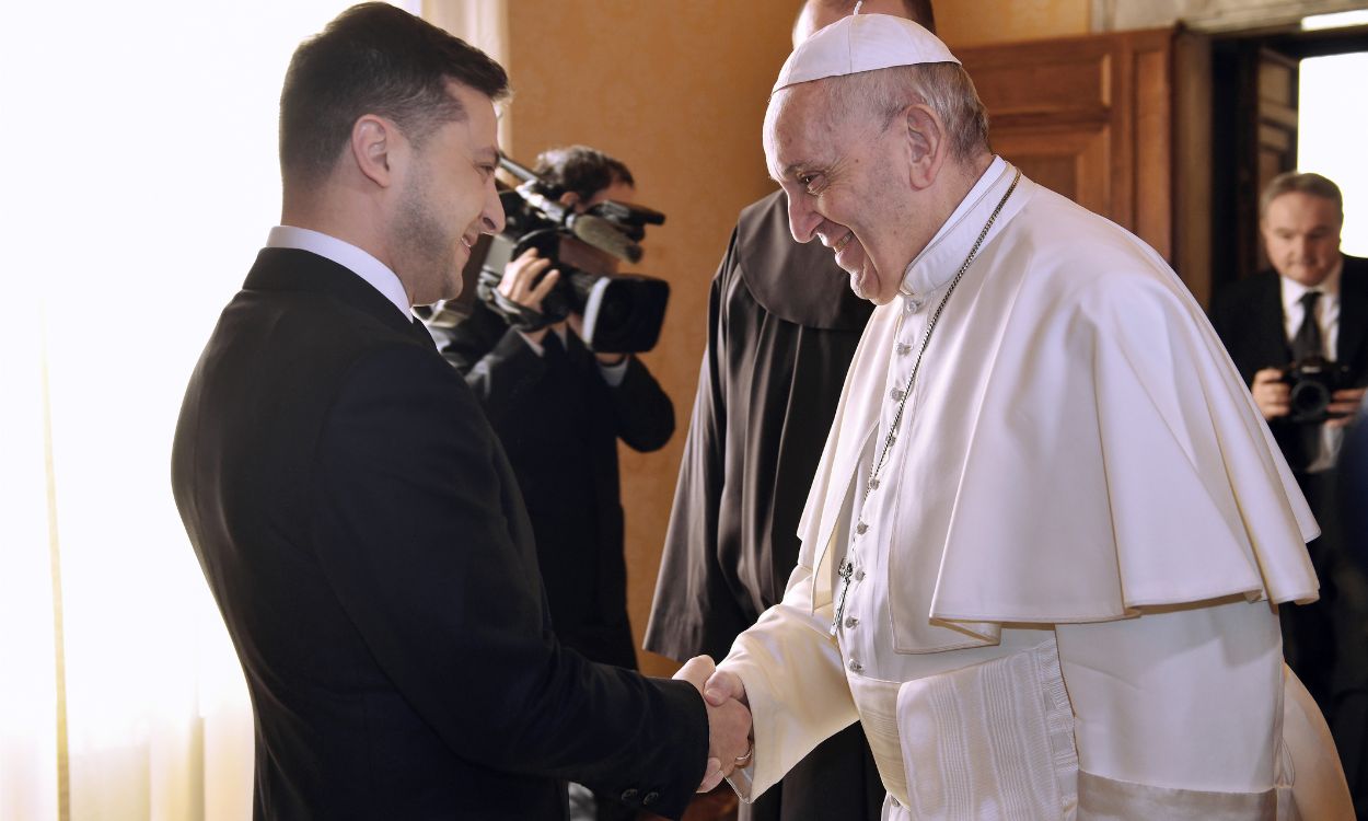 Zelenski durante la visita al Papa Francisco de febrero del 2020. EP