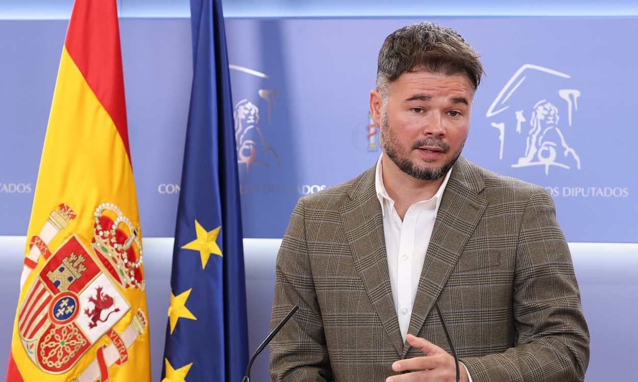 El portavoz de ERC, Gabriel Rufián, en el Congreso. EP