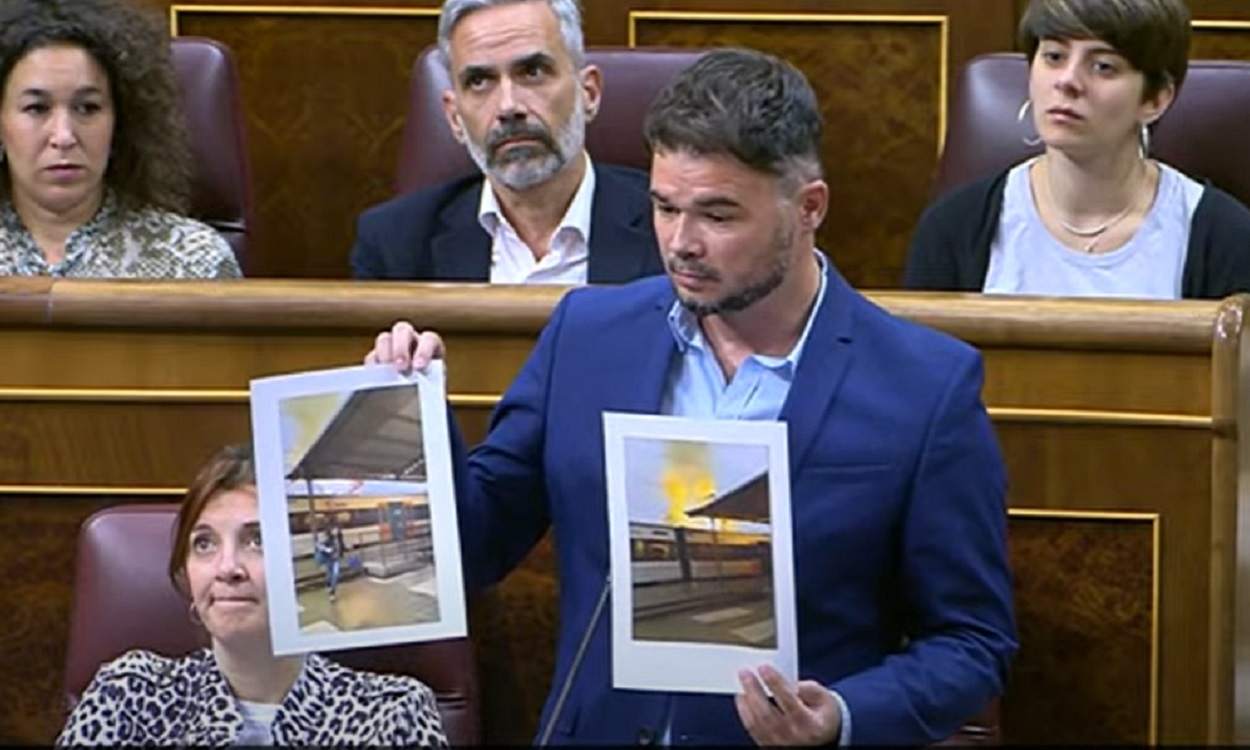 Gabriel Rufián, portavoz de ERC, en el Congreso. Captura de Youtube