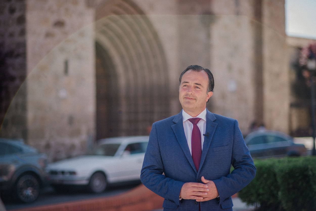 El candidato de Vox a la Alcaldía de Talavera de la Reina en las próximas elecciones municipales del 28 de mayo, David Moreno. EP / Mateo Lanzuela