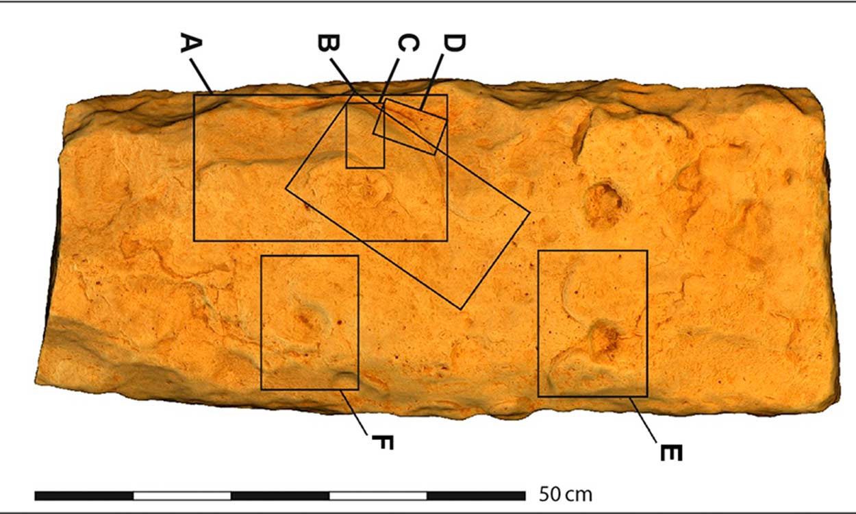 Plano de una estructura del neolítico grabado en piedra (Jordania) - Foto de Plos One (CC)
