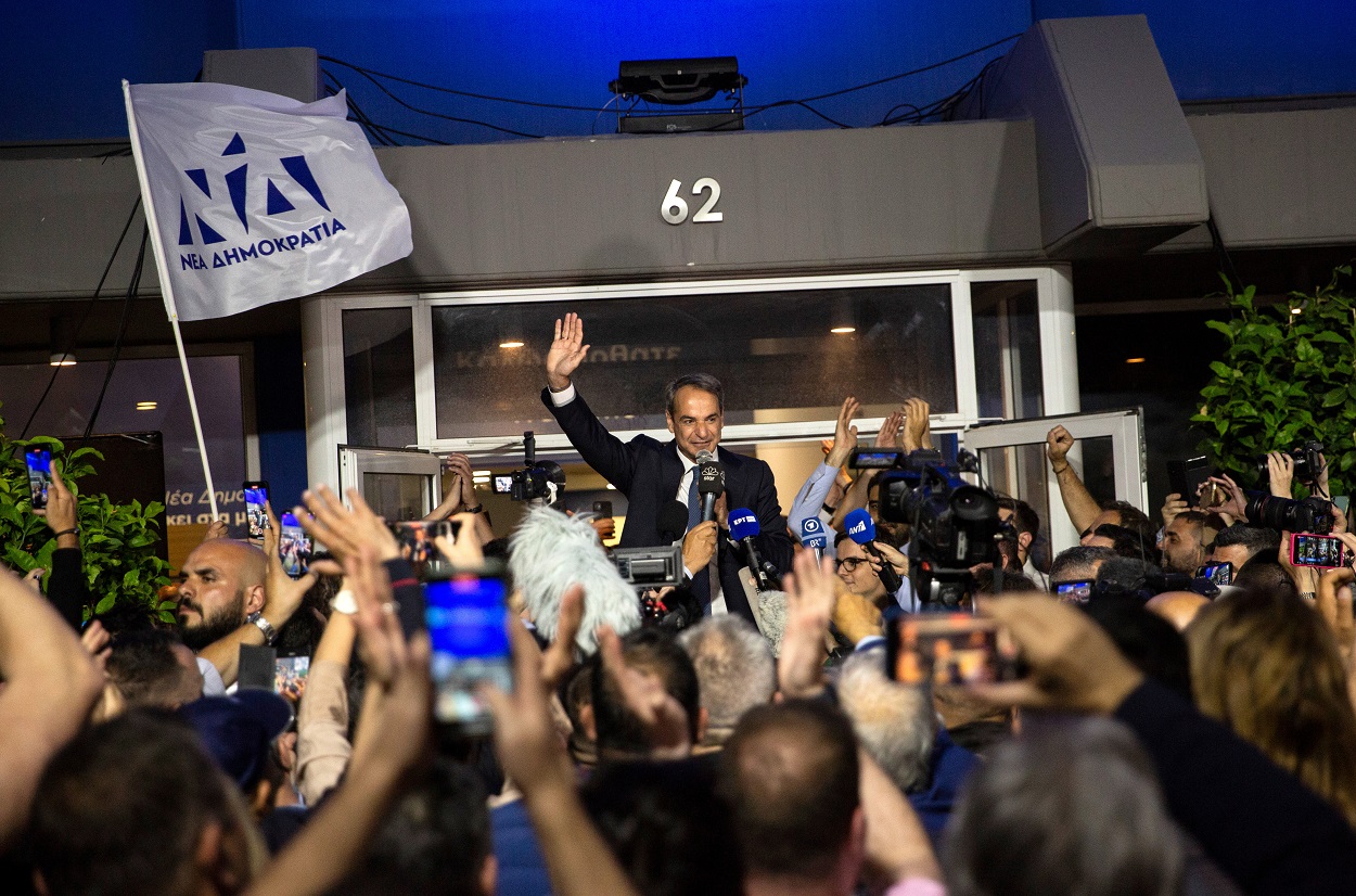 Mitsotakis se dirige a la ciudadanía después del triunfo electoral. EP