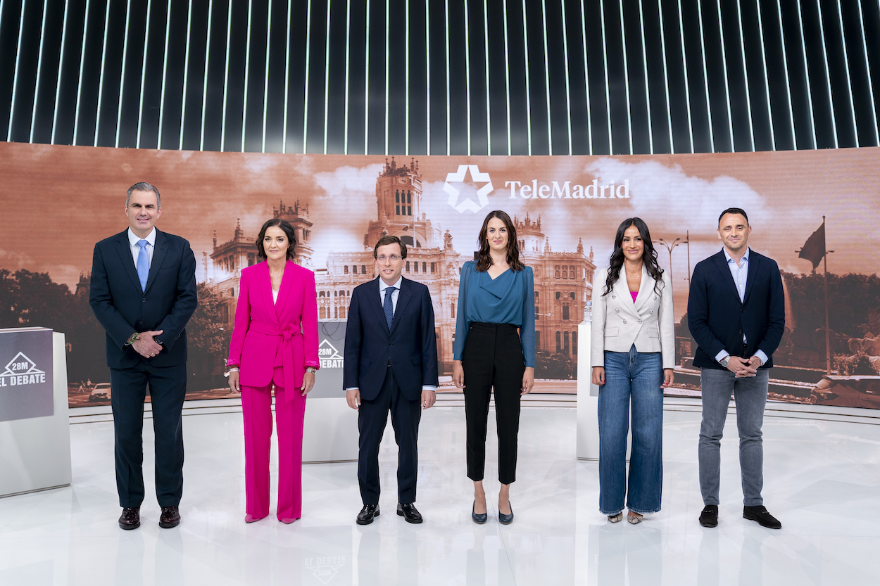 Candidatos a la alcaldía de Madrid en el debate de Telemadrid. EP