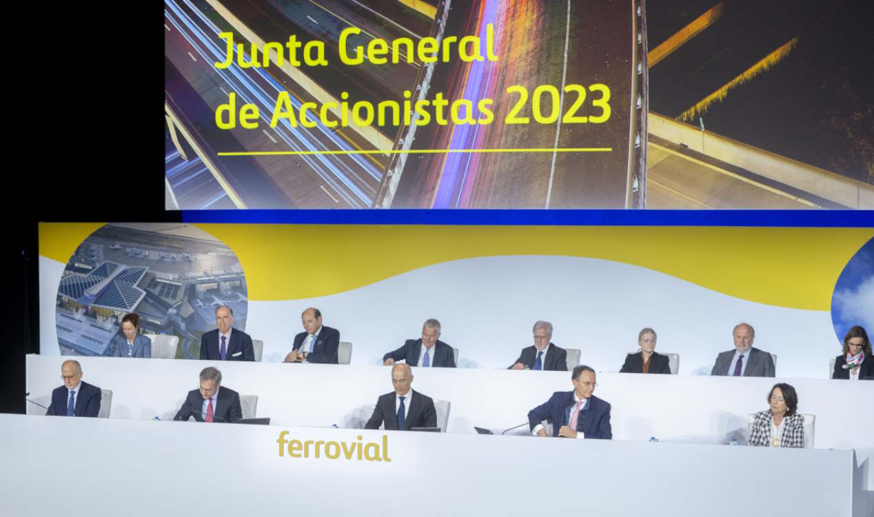 El consejo de administración de Ferrovial durante la junta general de accionistas. EP