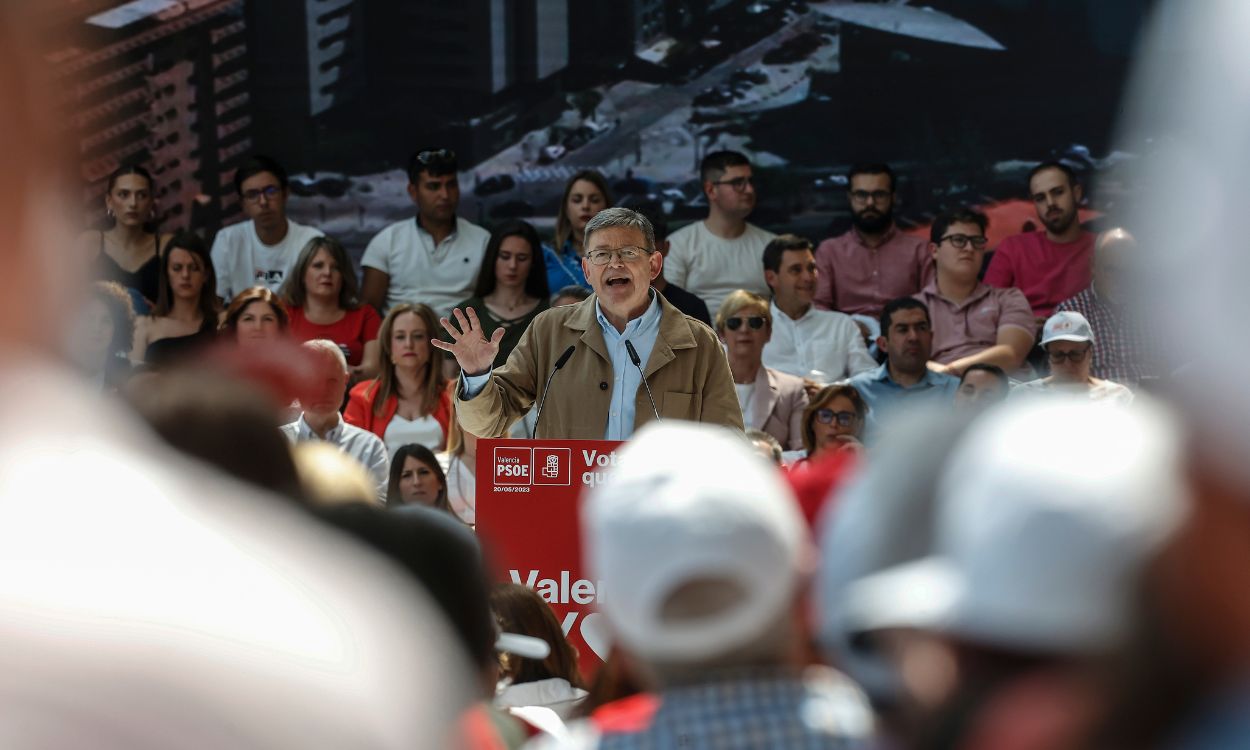 El president de la Generalitat Valenciana y líder del PSPV PSOE, Ximo Puig, en un acto de campaña electoral. EP.