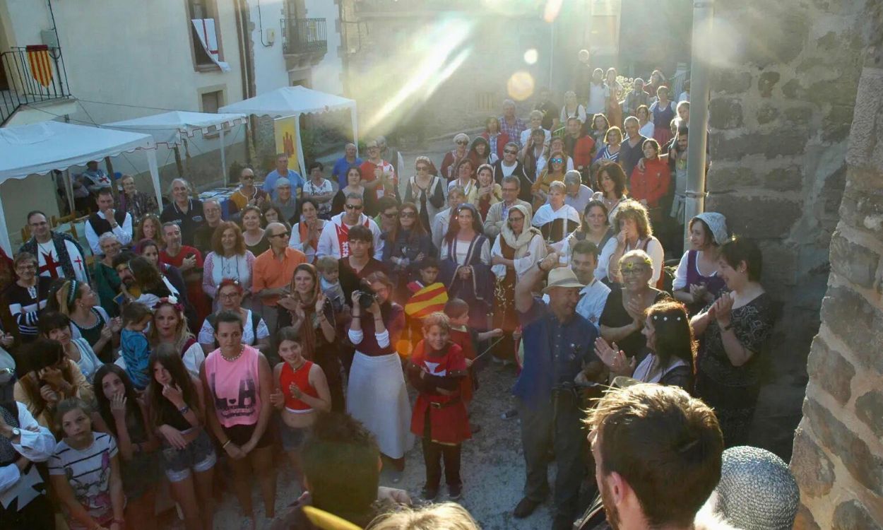 Los vecinos de Urriés en las primeras jornadas culturales, celebradas en 2016. Ayuntamiento de Urriés
