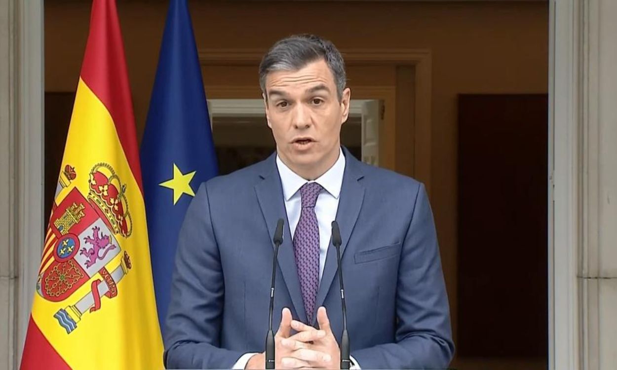 Pedro Sánchez, durante el anuncio de elecciones generales para el 23 de julio (4). Fuente Youtube Pedro Sánchez, durante el anuncio de elecciones generales para el 23 de julio (4). Fuente Youtube
