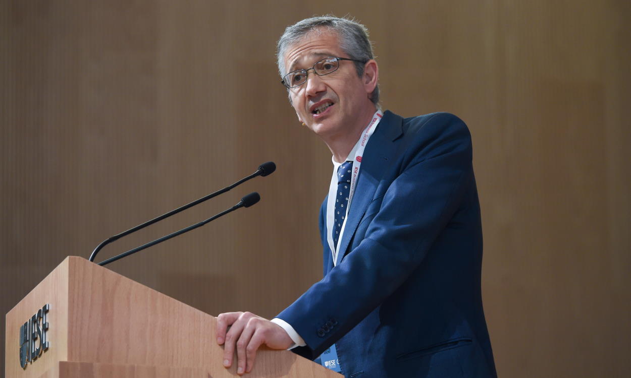 Pablo Hernández de Cos, gobernador del Banco de España, anuncia la recuperación del PIB prepandemia. EP.