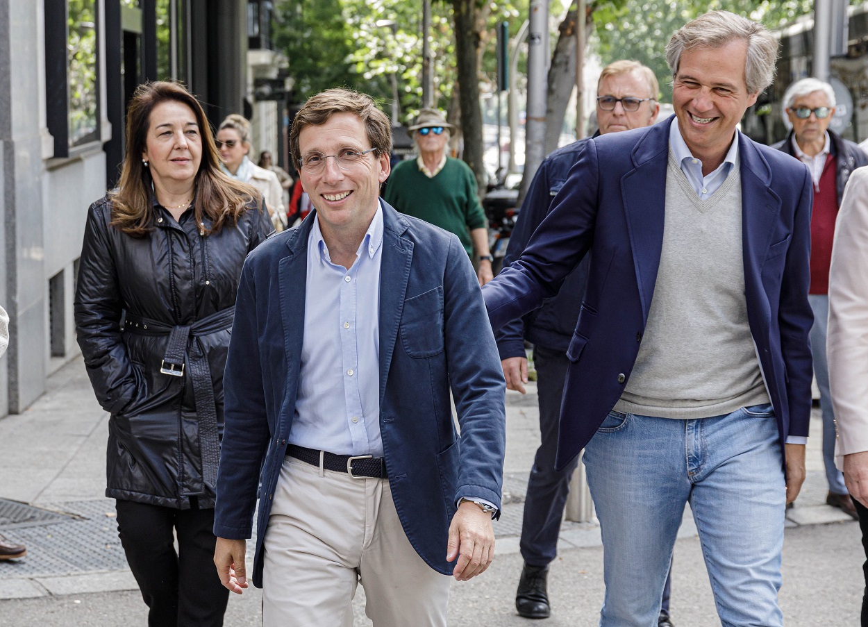 El alcalde de Madrid, José Luis Martínez Almeida, a su llegada a la Junta Directiva del PP, en la sede de Génova, a 30 de mayo de 2023, en Madrid (España). EP.