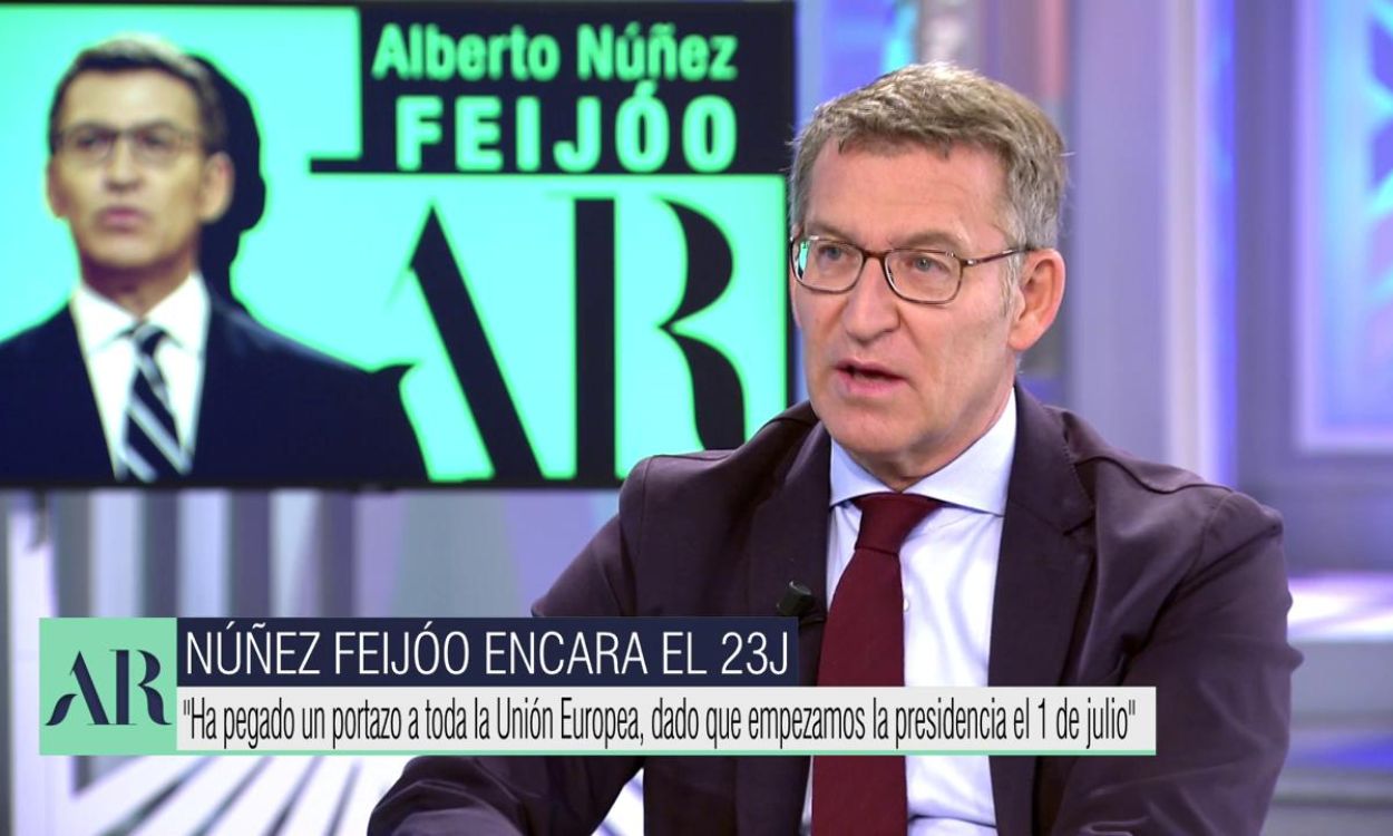 El líder del PP, Alberto Núñez Feijóo, en 'El Programa de Ana Rosa'. Telecinco. 