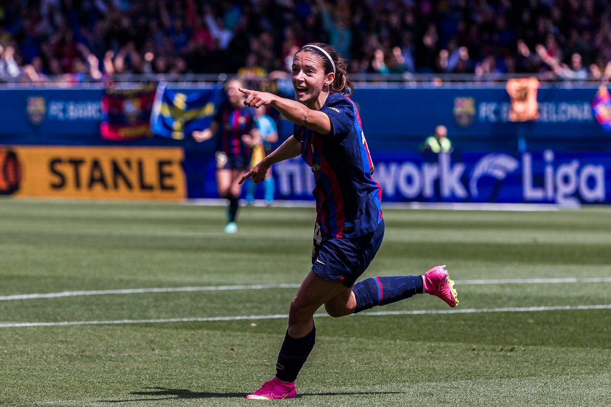 Aitana Bonmatí celebrando un gol con el FC Barcelona Femenino. EP