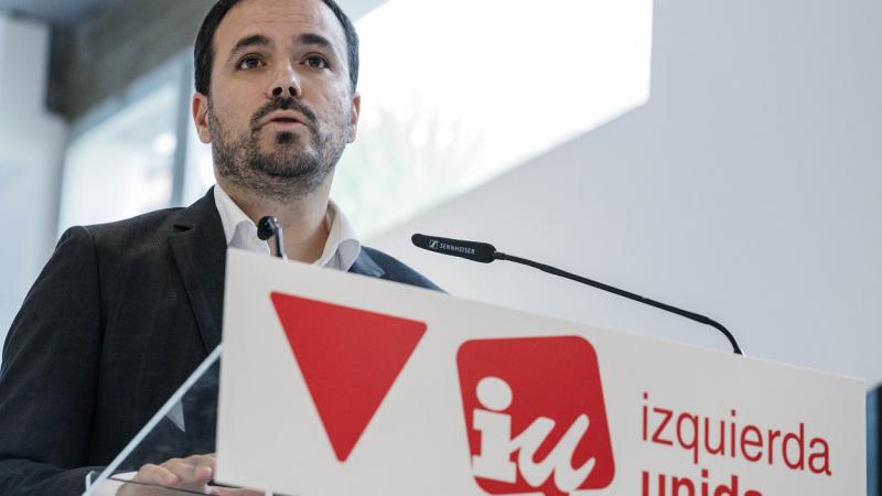 El coordinador de Izquierda Unida (IU) y ministro de Consumo, Alberto Garzón, interviene durante la reunión de la Coordinadora Federal de su partido. EP.
