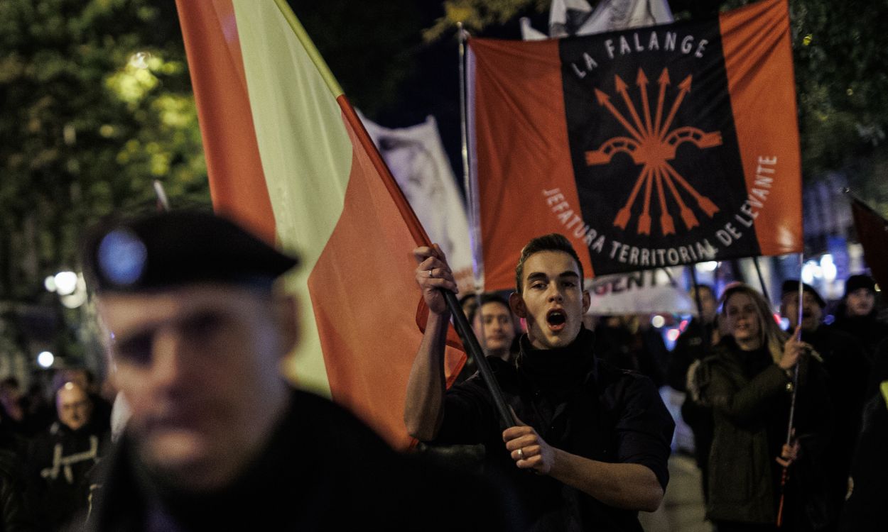 Manifestación de La Falange el 20 de noviembre. EP.