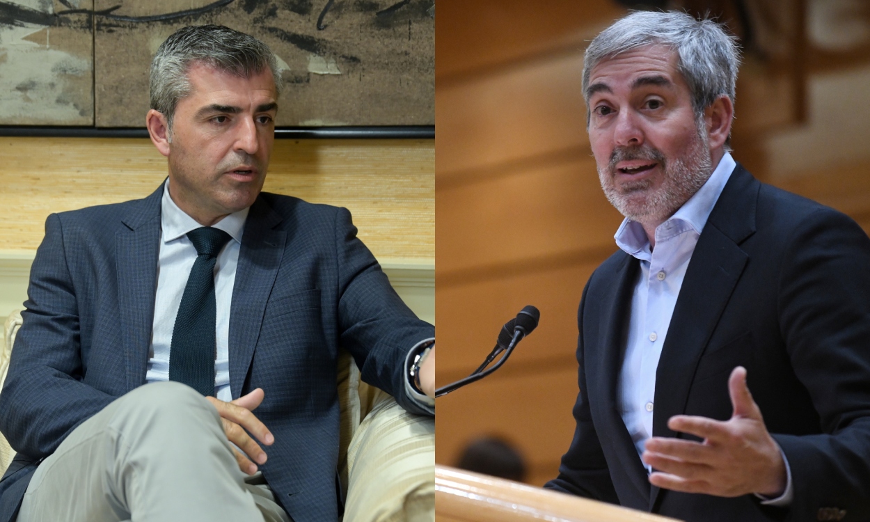 El presidente del PP de Canarias, Manuel Domínguez, y el secretario general de Coalición Canaria, Fernando Clavijo. Elaboración propia.