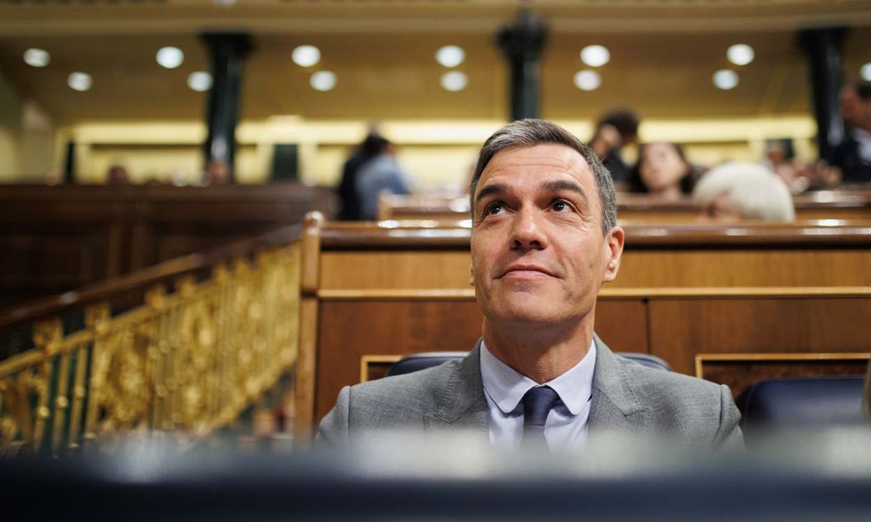 El presidente del Gobierno, Pedro Sánchez, en el último pleno del Congreso. EP