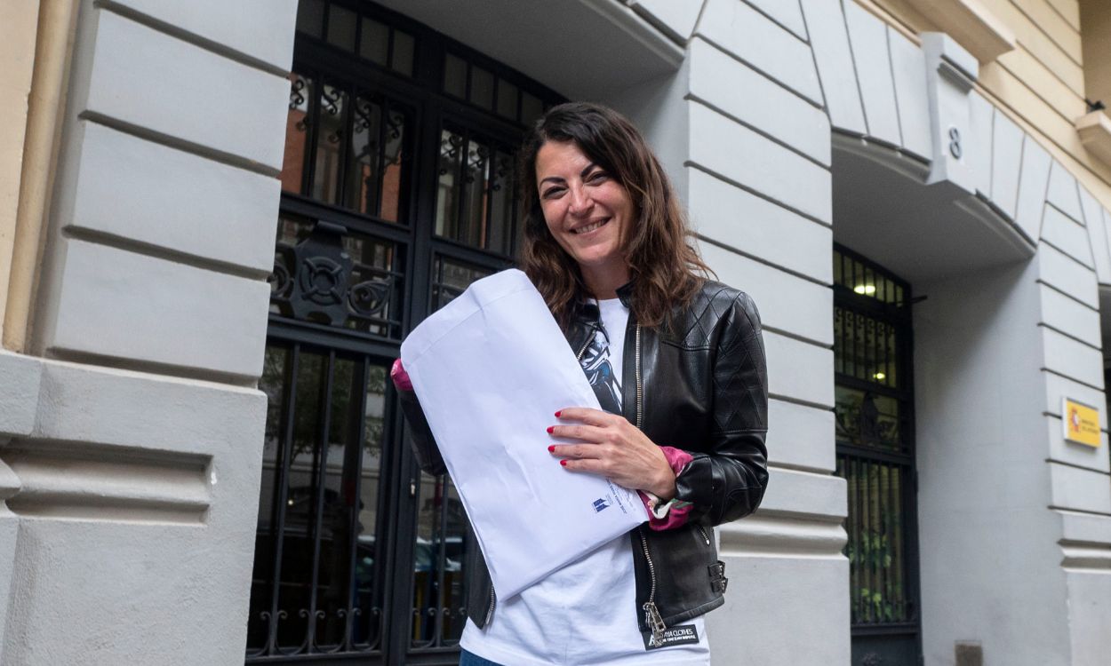 La ex dirigente de Vox Macarena Olona a su salida del Ministerio del Interior, a 7 de junio de 2023, en Madrid (España). 