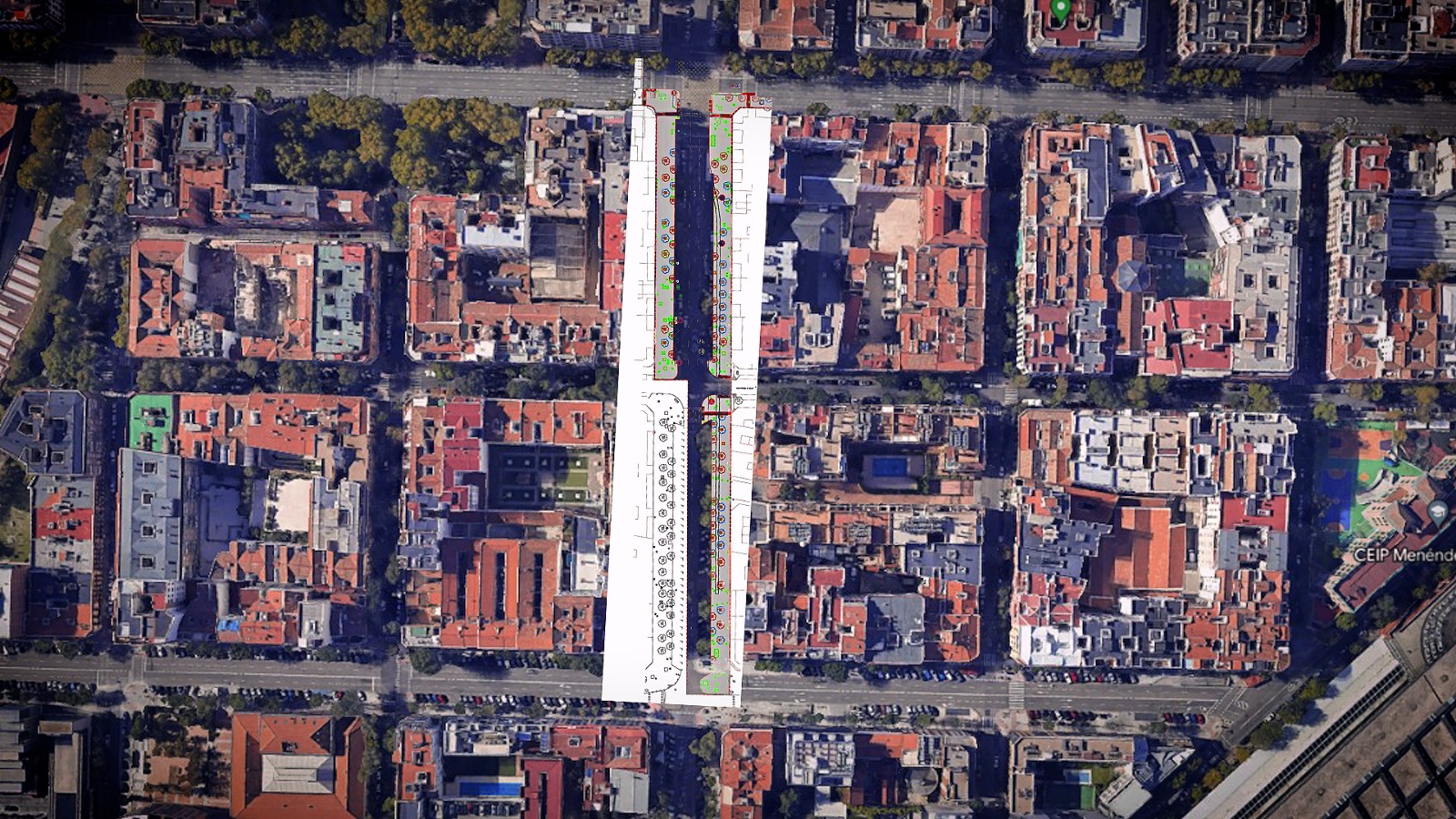 Mapa del proyecto de las obras en la calle Áncora. Jesús Olmedo / Comunidad de Madrid