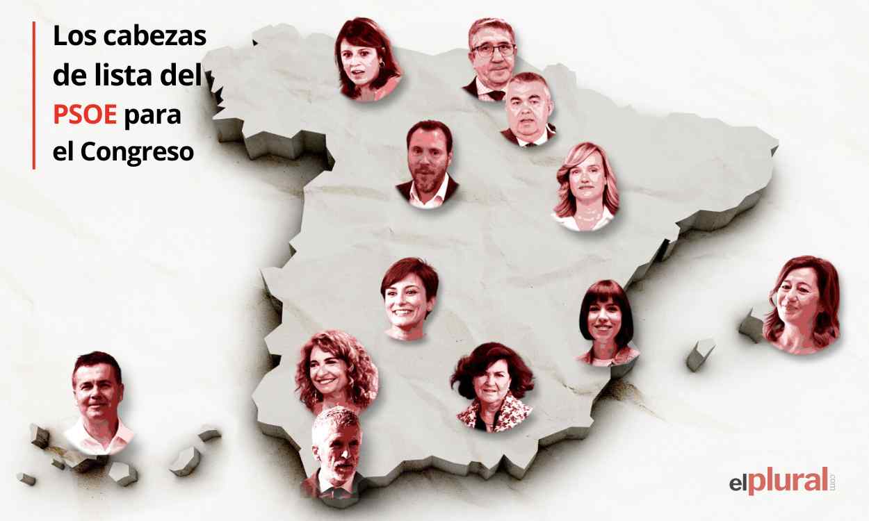 Estos son los cabezas de lista del PSOE al Congreso para el 23J