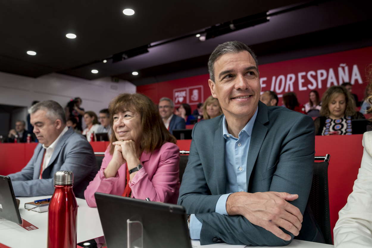 El presidente del Gobierno, Pedro Sánchez, en el Comité Federal del PSOE de este sábado. EP
