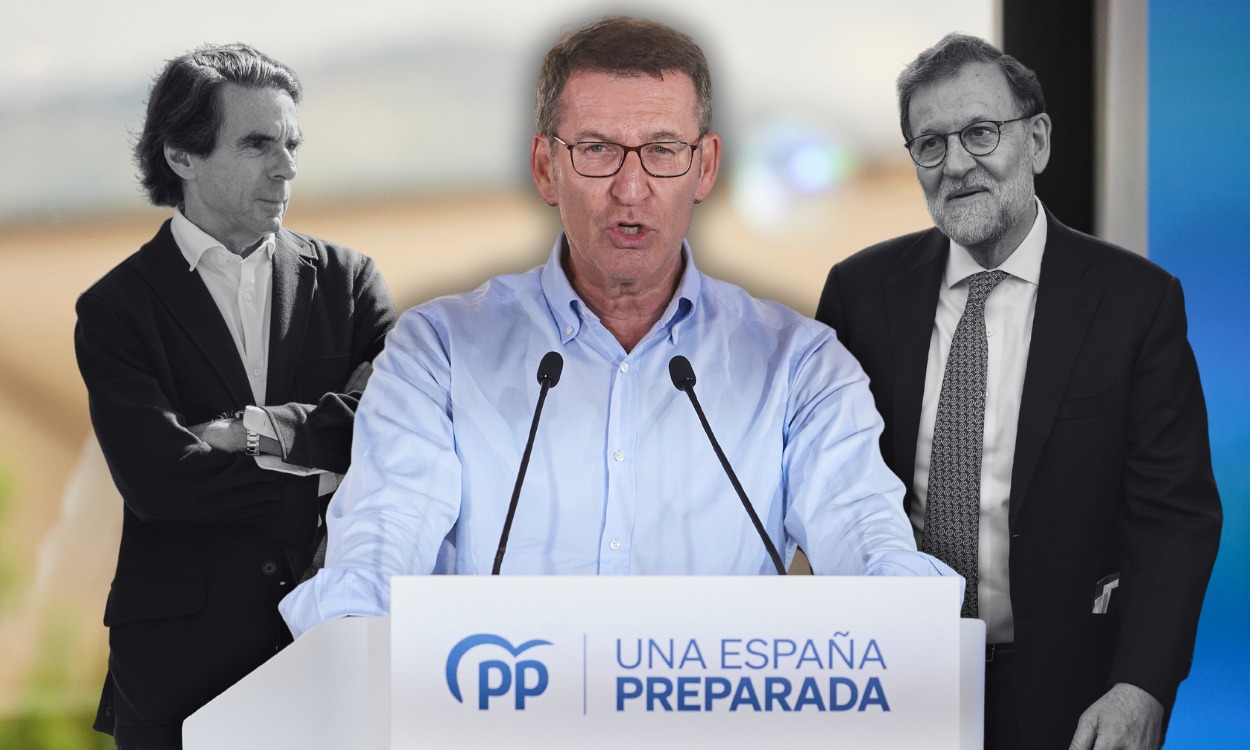 Alberto Núñez Feijóo contra el progreso y todas las veces que el PP votó en contra de los avances sociales. Diseño de Irene G. Domínguez