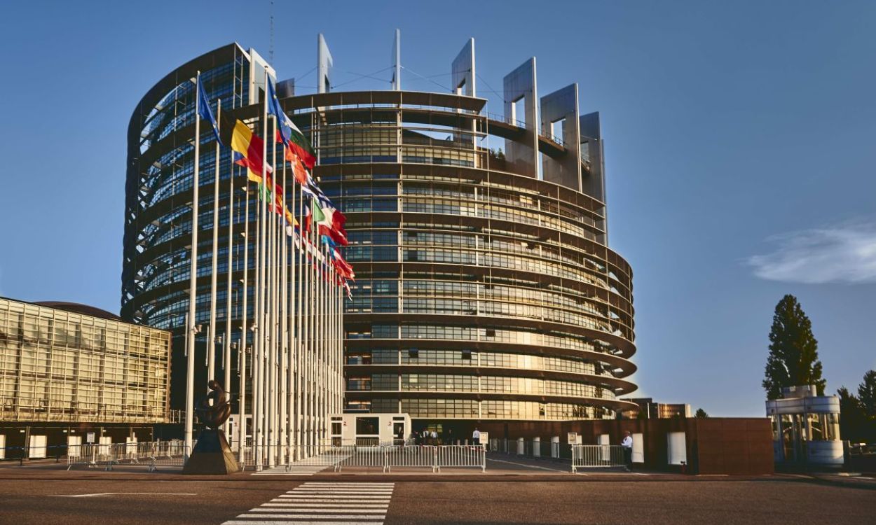 Imagen tomada desde fuera del edificio del Parlamento Europeo