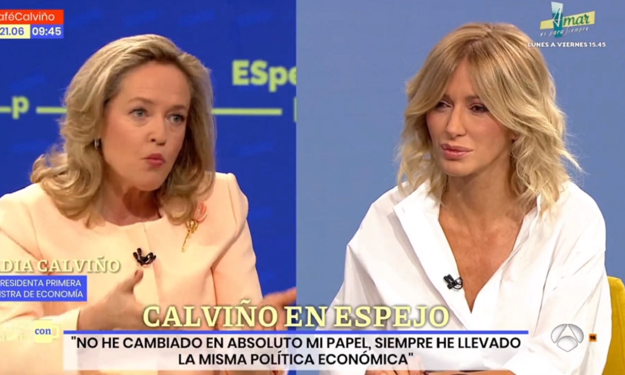 Nadia Calviño y Susanna Griso en Espejo Público. Antena 3