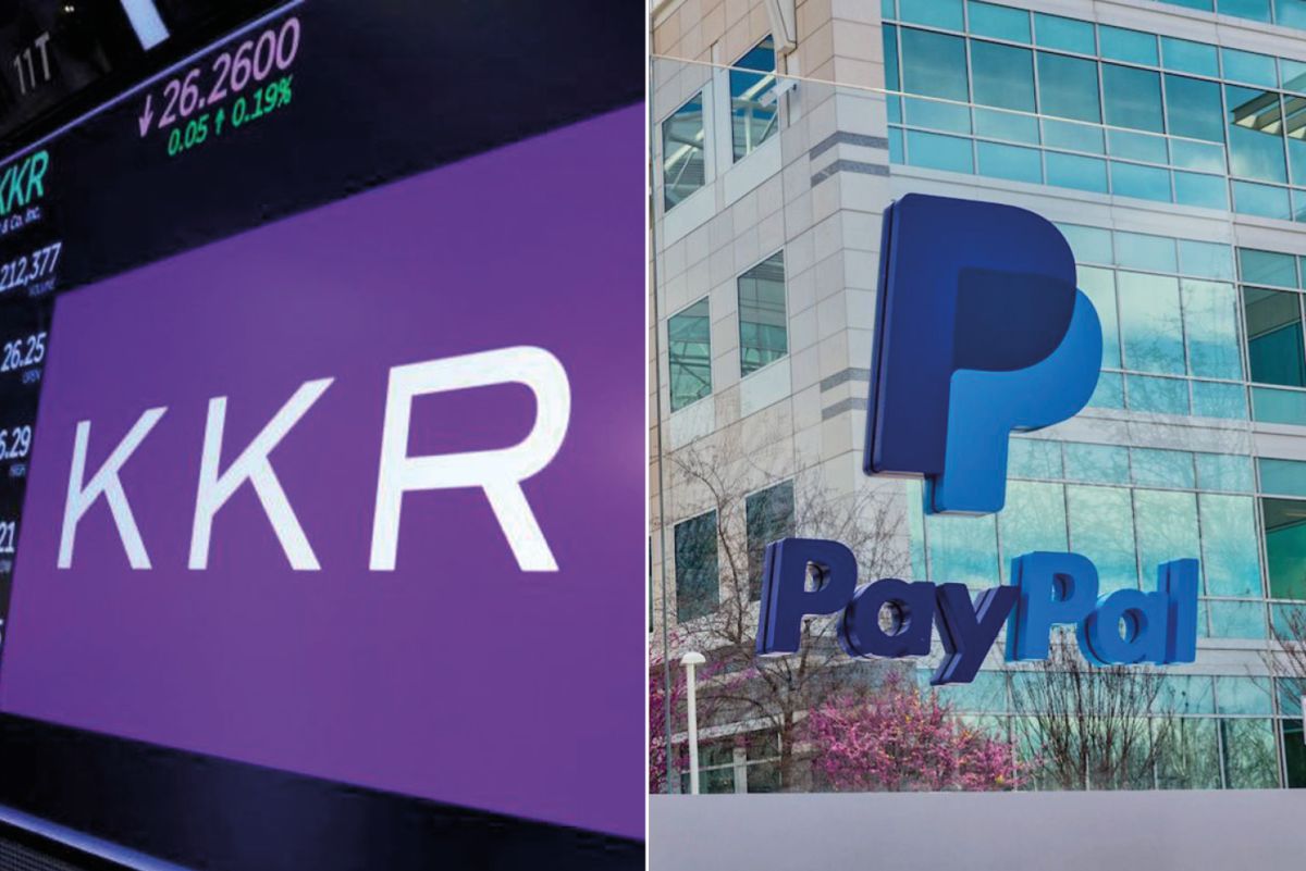 Logos de las empresas KKR y PayPal