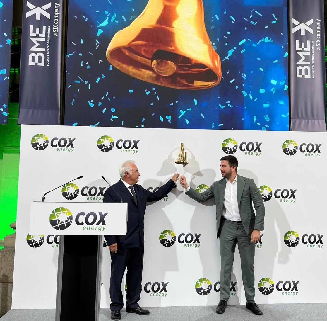 Cox Energy arranca su cotización en Bolsa con una subida del 18,4%