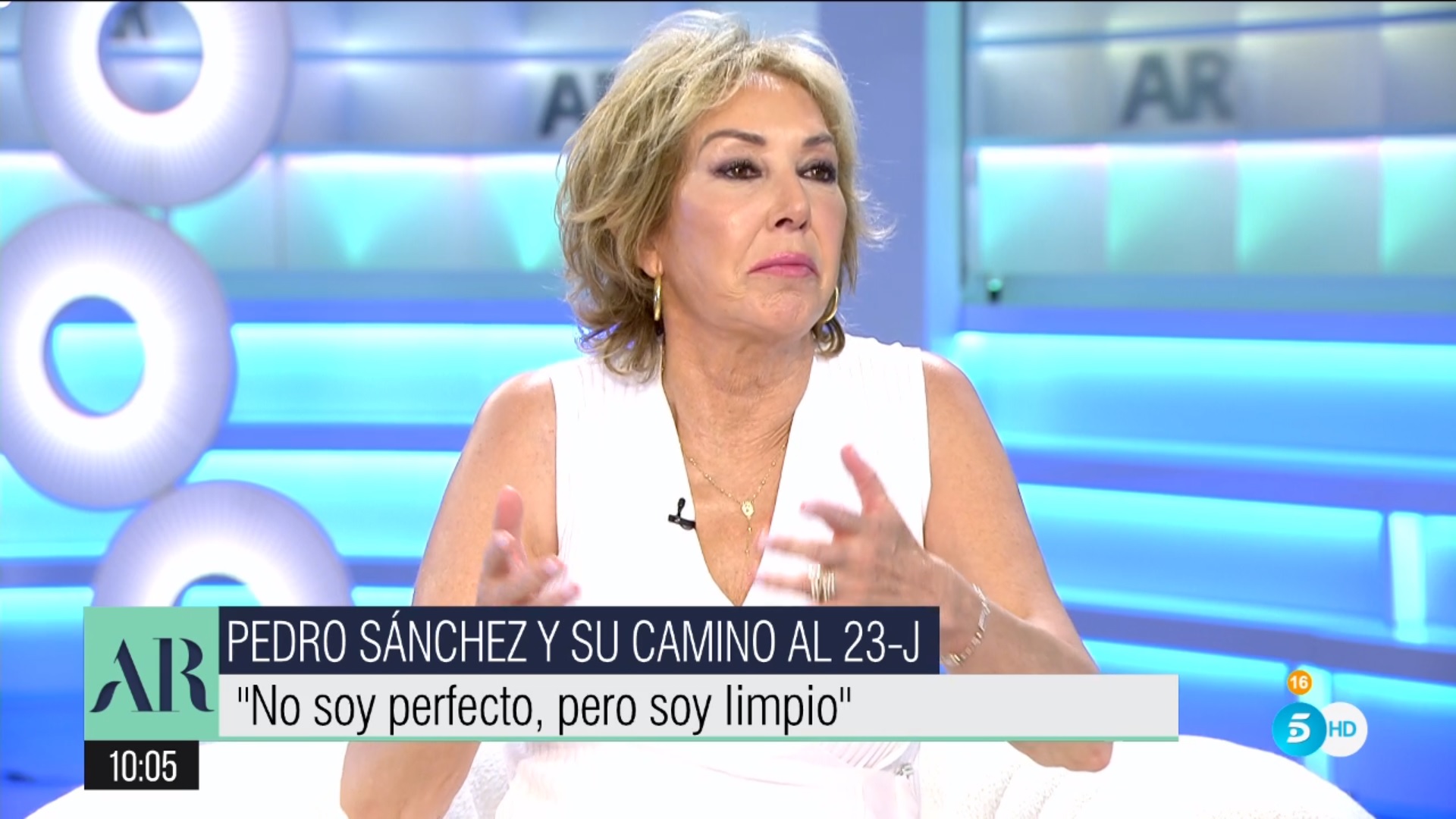Ana Rosa Quintana entrevista a Pedro Sánchez. Telecinco.