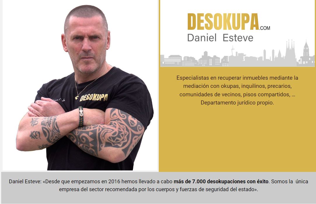 Daniel Esteve en la web de Desokupa