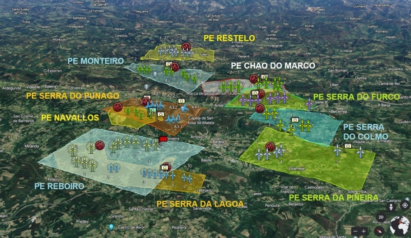 Ubicación de los parques eólicos que se quieren impulsar en Os Ancares (Foto: Europa Press).