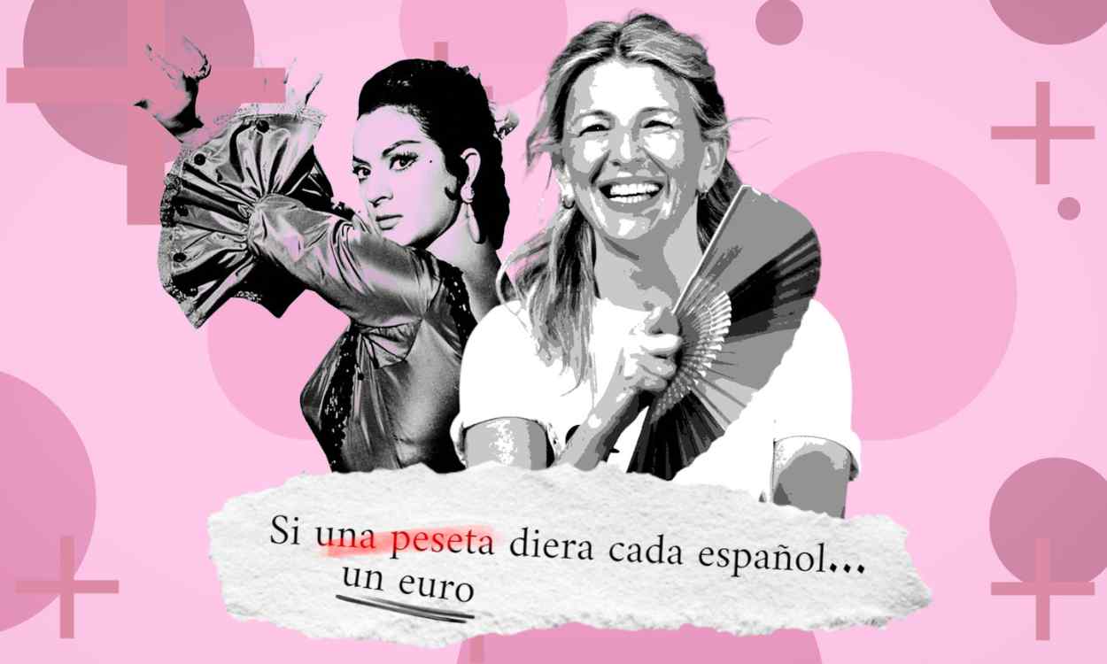 De la peseta de Lola Flores al euro de Yolanda Díaz: así se financia Sumar. Edición propia: Jesús Olmedo