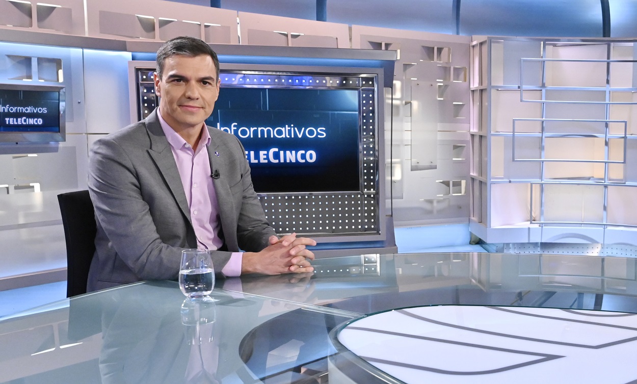 Pedro Sánchez en Informativos Telecinco. Telecinco