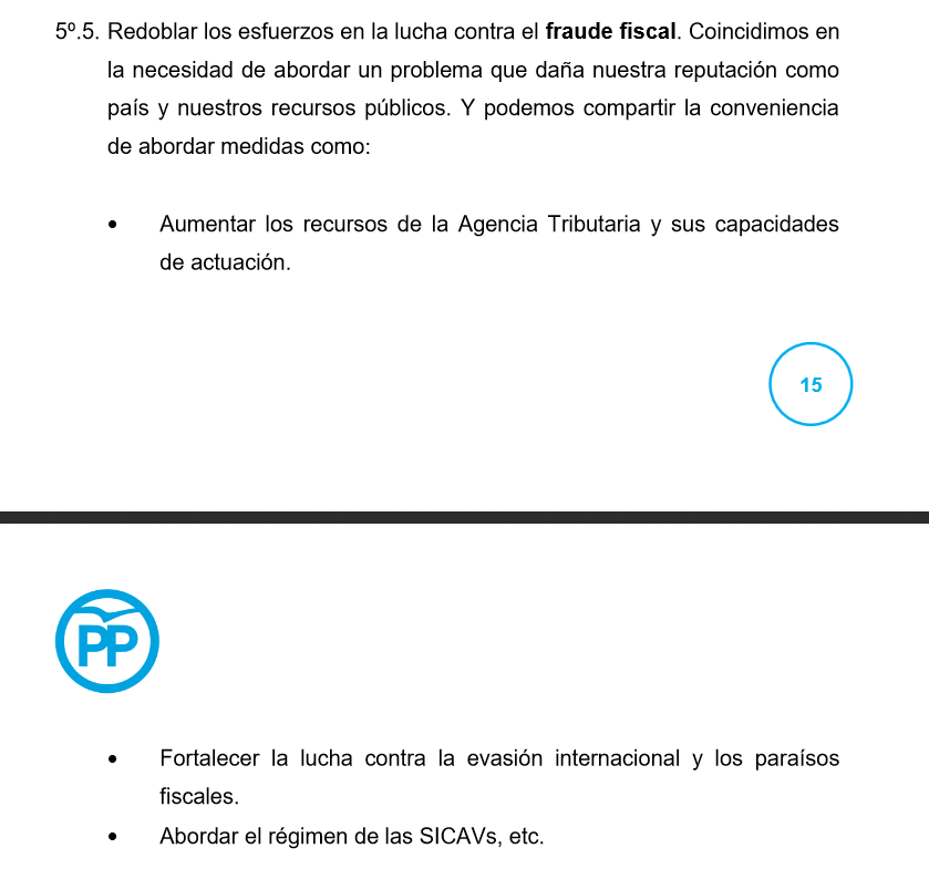 'Tres líneas y un etc'... lo que le importa al PP el fraude fiscal