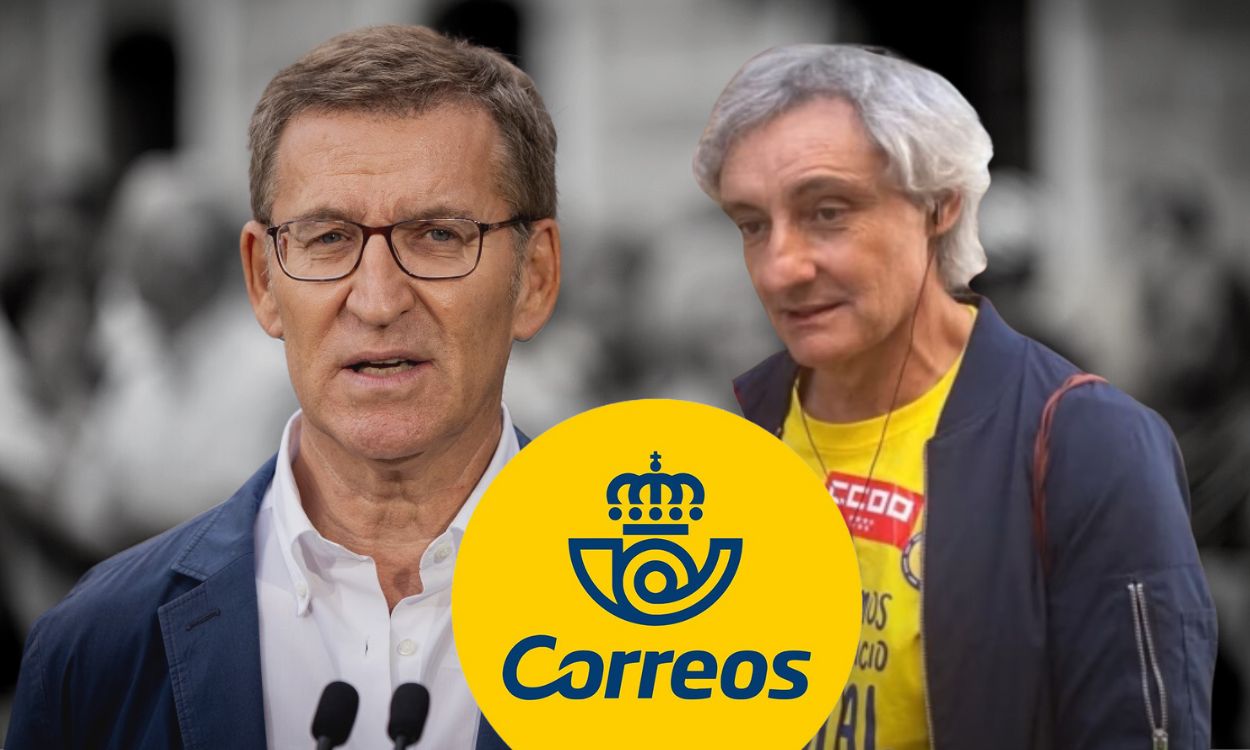 Alberto Núñez Feijóo y Regino Martín, sindicalista de Correos. Elaboración propia